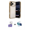 MARSİLYAN™- iPhone 17 Pro Max Kılıf Vadi Minimal - Siyah 3D Antistatik Cam Ekran Koruyucu + Bilvis Titan Kamera Lens - NLGY