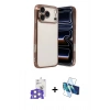 MARSİLYAN™- iPhone 17 Pro Max Kılıf Vadi Minimal - Siyah 3D Antistatik Cam Ekran Koruyucu + Bilvis Titan Kamera Lens - GS