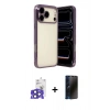 MARSİLYAN™- iPhone 17 Pro Max Kılıf Vadi Minimal - Siyah 3D Antistatik Hayalet Cam Ekran Koruyucu + Bilvis Titan Kamera Lens - LT