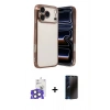 MARSİLYAN™- iPhone 17 Pro Max Kılıf Vadi Minimal - Siyah 3D Antistatik Hayalet Cam Ekran Koruyucu + Bilvis Titan Kamera Lens - NLGY