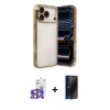 MARSİLYAN™- iPhone 17 Pro Max Kılıf Vadi Minimal - Siyah 3D Antistatik Hayalet Cam Ekran Koruyucu + Bilvis Titan Kamera Lens - TU