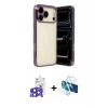 MARSİLYAN™- iPhone 17 Pro Max Kılıf Vadi Minimal - Siyah 3D Antistatik Seramik Nano Ekran Koruyucu + Bilvis Titan Kamera Lens - LT