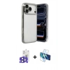 MARSİLYAN™- iPhone 17 Pro Max Kılıf Vadi Minimal - Siyah 3D Antistatik Seramik Nano Ekran Koruyucu + Bilvis Titan Kamera Lens - LT