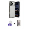 MARSİLYAN™- iPhone 17 Pro Max Kılıf Vadi Minimal - Siyah Bilvis 3D Cam Ekran Koruyucu + Bilvis Titan Kamera Lens - LT