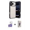 MARSİLYAN™- iPhone 17 Pro Max Kılıf Vadi Minimal - Siyah Bilvis 3D Cam Ekran Koruyucu + Bilvis Titan Kamera Lens - NLGY