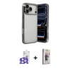 MARSİLYAN™- iPhone 17 Pro Max Kılıf Vadi Minimal - Siyah Bilvis 3D Cam Ekran Koruyucu + Bilvis Titan Kamera Lens - GS