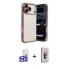 MARSİLYAN™- iPhone 17 Pro Max Kılıf Vadi Minimal - Siyah Bilvis 3D Cam Ekran Koruyucu + Lacivert Bilvis Titan Kamera Lens