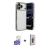 MARSİLYAN™- iPhone 17 Pro Max Kılıf Vadi Minimal - Siyah Bilvis 3D Cam Ekran Koruyucu + Lacivert Bilvis Titan Kamera Lens