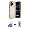 MARSİLYAN™- iPhone 17 Pro Max Kılıf Vadi Minimal - Siyah Bilvis 3D Cam Ekran Koruyucu + Lacivert Bilvis Titan Kamera Lens