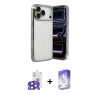 MARSİLYAN™- iPhone 17 Pro Max Kılıf Vadi Minimal - Siyah Bilvis 5in1 3D Magic Cam Ekran Koruyucu + Bilvis Titan Kamera Lens - LT