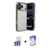 MARSİLYAN™- iPhone 17 Pro Max Kılıf Vadi Minimal - Siyah Bilvis 5in1 3D Magic Cam Ekran Koruyucu + Bilvis Titan Kamera Lens - LT