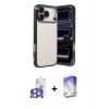 MARSİLYAN™- iPhone 17 Pro Max Kılıf Vadi Minimal - Siyah Bilvis 5in1 3D Magic Cam Ekran Koruyucu + Bilvis Titan Kamera Lens - GS