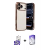 MARSİLYAN™- iPhone 17 Pro Max Kılıf Vadi Minimal - Siyah Bilvis 5in1 3D Magic Cam Ekran Koruyucu + Natural Grey Bilvis Titan Kamera Lens