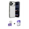 MARSİLYAN™- iPhone 17 Pro Max Kılıf Vadi Minimal - Siyah Bilvis 5in1 3D Magic Cam Ekran Koruyucu + Bilvis Titan Kamera Lens - TU