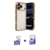 MARSİLYAN™- iPhone 17 Pro Max Kılıf Vadi Minimal - Siyah Bilvis 5in1 5D Magic Hayalet Cam Ekran Koruyucu + Bilvis Titan Kamera Lens - NLGY