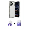 MARSİLYAN™- iPhone 17 Pro Max Kılıf Vadi Minimal - Siyah Bilvis 5in1 5D Magic Hayalet Cam Ekran Koruyucu + Bilvis Titan Kamera Lens - NLGY