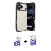 MARSİLYAN™- iPhone 17 Pro Max Kılıf Vadi Minimal - Siyah Bilvis 5in1 5D Magic Hayalet Cam Ekran Koruyucu + Bilvis Titan Kamera Lens - GS