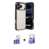MARSİLYAN™- iPhone 17 Pro Max Kılıf Vadi Minimal - Siyah Bilvis 5in1 5D Magic Hayalet Cam Ekran Koruyucu + Lacivert Bilvis Titan Kamera Lens