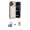 MARSİLYAN™- iPhone 17 Pro Max Kılıf Vadi Minimal - Siyah Joko Magic 5D Cam + Natural Grey Bilvis Titan Kamera Lens