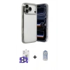 MARSİLYAN™- iPhone 17 Pro Max Kılıf Vadi Minimal - Siyah Joko Magic 5D Cam + Natural Grey Bilvis Titan Kamera Lens