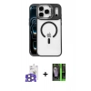 MARSİLYAN™- iPhone 17 Pro Max Kılıf Yadigar Asil Koleksiyonu - Şeffaf 360 Full Body Arka Koruyucu + Bilvis Titan Kamera Lens - NLGY