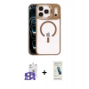 MARSİLYAN™- iPhone 17 Pro Max Kılıf Yadigar Asil Koleksiyonu - Şeffaf Pasifik Cam Ekran Koruyucu + Bilvis Titan Kamera Lens - GS