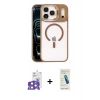 MARSİLYAN™- iPhone 17 Pro Max Kılıf Yadigar Asil Koleksiyonu - Şeffaf Pasifik Cam Ekran Koruyucu + Bilvis Titan Kamera Lens - TU