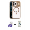 MARSİLYAN™- iPhone 17 Pro Max Kılıf Yadigar Asil Koleksiyonu - Şeffaf Pasifik Cam Ekran Koruyucu + Bilvis Titan Kamera Lens - LT