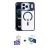 MARSİLYAN™- iPhone 17 Pro Max Kılıf Yadigar Asil Koleksiyonu - Siyah 3D Antistatik Cam Ekran Koruyucu + Bilvis Titan Kamera Lens - GS