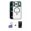 MARSİLYAN™- iPhone 17 Pro Max Kılıf Yadigar Asil Koleksiyonu - Siyah 3D Antistatik Hayalet Cam Ekran Koruyucu + Bilvis Titan Kamera Lens - LT