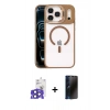 MARSİLYAN™- iPhone 17 Pro Max Kılıf Yadigar Asil Koleksiyonu - Siyah 3D Antistatik Hayalet Cam Ekran Koruyucu + Bilvis Titan Kamera Lens - LT