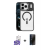 MARSİLYAN™- iPhone 17 Pro Max Kılıf Yadigar Asil Koleksiyonu - Siyah 3D Antistatik Hayalet Cam Ekran Koruyucu + Bilvis Titan Kamera Lens - LT