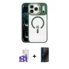 MARSİLYAN™- iPhone 17 Pro Max Kılıf Yadigar Asil Koleksiyonu - Siyah 3D Antistatik Hayalet Cam Ekran Koruyucu + Bilvis Titan Kamera Lens - TU