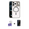 MARSİLYAN™- iPhone 17 Pro Max Kılıf Yadigar Asil Koleksiyonu - Siyah 3D Antistatik Hayalet Cam Ekran Koruyucu + Bilvis Titan Kamera Lens - LT