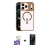 MARSİLYAN™- iPhone 17 Pro Max Kılıf Yadigar Asil Koleksiyonu - Siyah 3D Antistatik Hayalet Cam Ekran Koruyucu + Bilvis Titan Kamera Lens - TU