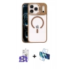 MARSİLYAN™- iPhone 17 Pro Max Kılıf Yadigar Asil Koleksiyonu - Siyah 3D Antistatik Seramik Nano Ekran Koruyucu + Gümüş Bilvis Titan Kamera Lens