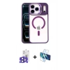 MARSİLYAN™- iPhone 17 Pro Max Kılıf Yadigar Asil Koleksiyonu - Siyah 3D Antistatik Seramik Nano Ekran Koruyucu + Lacivert Bilvis Titan Kamera Lens
