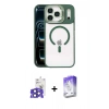 MARSİLYAN™- iPhone 17 Pro Max Kılıf Yadigar Asil Koleksiyonu - Siyah Bilvis 5in1 3D Magic Cam Ekran Koruyucu + Lacivert Bilvis Titan Kamera Lens