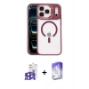 MARSİLYAN™- iPhone 17 Pro Max Kılıf Yadigar Asil Koleksiyonu - Siyah Bilvis 5in1 3D Magic Cam Ekran Koruyucu + Lacivert Bilvis Titan Kamera Lens