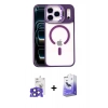 MARSİLYAN™- iPhone 17 Pro Max Kılıf Yadigar Asil Koleksiyonu - Siyah Bilvis 5in1 5D Magic Hayalet Cam Ekran Koruyucu + Lacivert Bilvis Titan Kamera Lens
