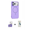 MARSİLYAN™- iPhone 17 Pro Max Kılıf Yankı Form Serisi - Şeffaf Pasifik Cam Ekran Koruyucu + Bilvis Titan Kamera Lens - NLGY