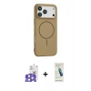 MARSİLYAN™- iPhone 17 Pro Max Kılıf Yankı Form Serisi - Şeffaf Pasifik Cam Ekran Koruyucu + Gümüş Bilvis Titan Kamera Lens