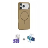 MARSİLYAN™- iPhone 17 Pro Max Kılıf Yankı Form Serisi - Siyah 3D Antistatik Cam Ekran Koruyucu + Bilvis Titan Kamera Lens - GS