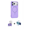 MARSİLYAN™- iPhone 17 Pro Max Kılıf Yankı Form Serisi - Siyah 3D Antistatik Cam Ekran Koruyucu + Bilvis Titan Kamera Lens - GS