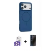 MARSİLYAN™- iPhone 17 Pro Max Kılıf Yankı Form Serisi - Siyah 3D Antistatik Hayalet Cam Ekran Koruyucu + Bilvis Titan Kamera Lens - TU