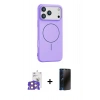 MARSİLYAN™- iPhone 17 Pro Max Kılıf Yankı Form Serisi - Siyah 3D Antistatik Hayalet Cam Ekran Koruyucu + Bilvis Titan Kamera Lens - TU
