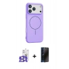 MARSİLYAN™- iPhone 17 Pro Max Kılıf Yankı Form Serisi - Siyah 3D Antistatik Hayalet Cam Ekran Koruyucu + Bilvis Titan Kamera Lens - GS