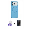 MARSİLYAN™- iPhone 17 Pro Max Kılıf Yankı Form Serisi - Siyah 3D Antistatik Hayalet Cam Ekran Koruyucu + Bilvis Titan Kamera Lens - GS