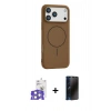 MARSİLYAN™- iPhone 17 Pro Max Kılıf Yankı Form Serisi - Siyah 3D Antistatik Hayalet Cam Ekran Koruyucu + Bilvis Titan Kamera Lens - GS