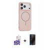 MARSİLYAN™- iPhone 17 Pro Max Kılıf Yankı Form Serisi - Siyah 3D Antistatik Hayalet Cam Ekran Koruyucu + Bilvis Titan Kamera Lens - LT